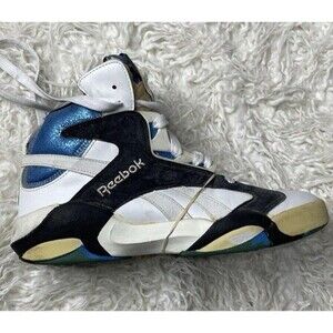 VINTAGE REEBOK SHAQ ATTACK SIZE 8.5 1992 ORIGINAL RELEASE WHITE BLACK BLUE